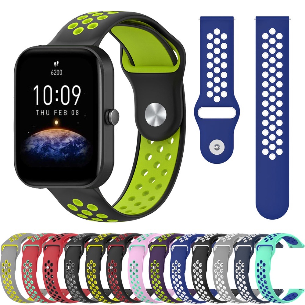 สาย 20 mm / 22 mm. Amazfit / Redmi / Samsung / Huawei / Garmin ซิลิโคนนิ่ม.(หมุดล็อค)