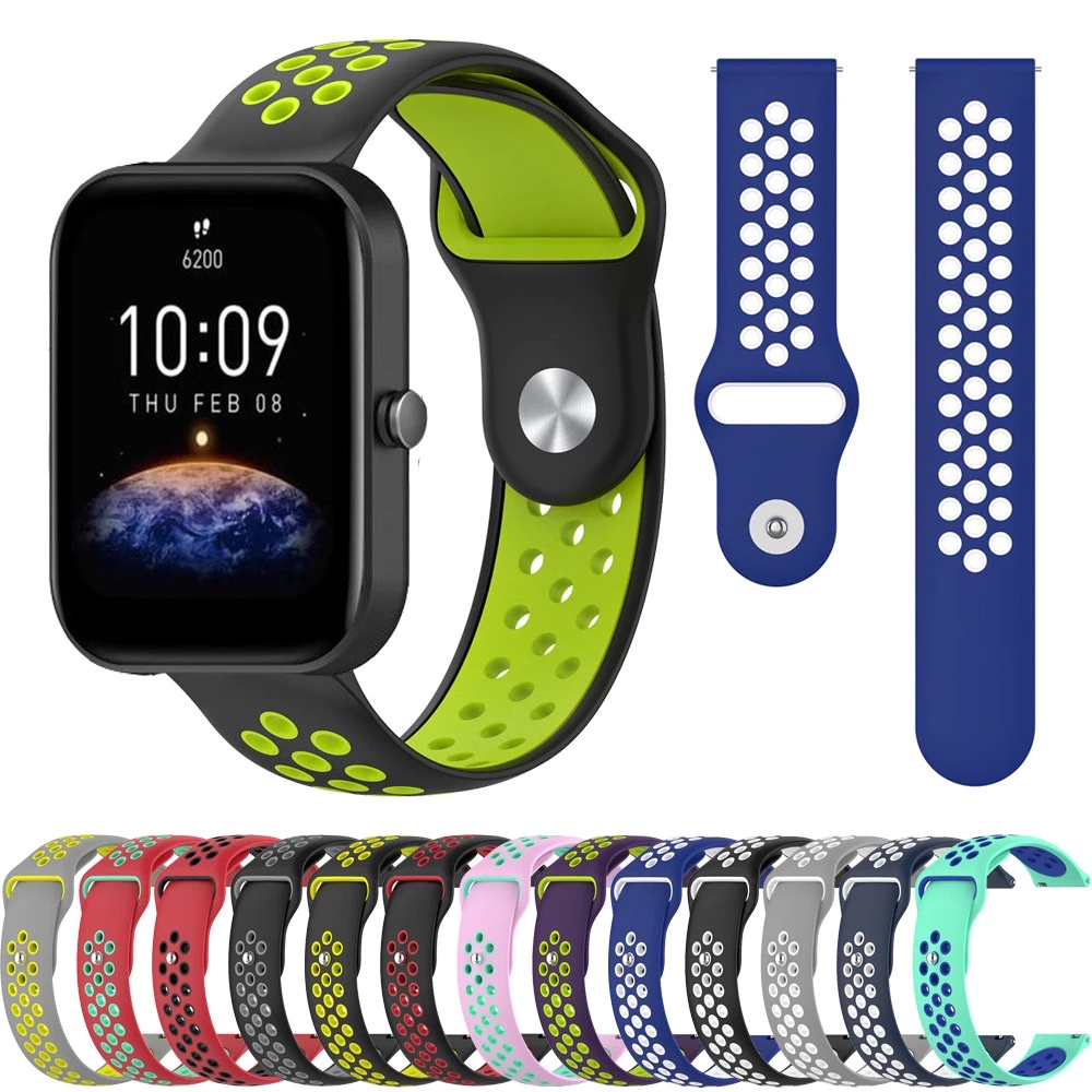 สาย 20 mm / 22 mm. Amazfit / Redmi / Samsung / Huawei / Garmin ซิลิโคนนิ่ม.(หมุดล็อค)