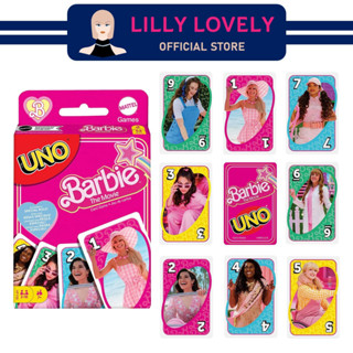 UNO Barbie The Movieการ์ดเกมที่ได้รับแรงบันดาลใจจากภาพยนตร์ การ์ดเกม อูโน่ ลิขสิทธิ์แท้ HPY59