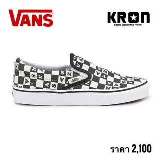 Vans รองเท้าผ้าใบ Classic Slip-On Check Vans | Raven/True White VN000XG8AZS