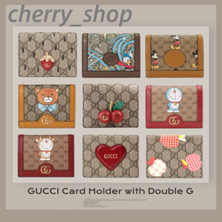 🍒กุชชี่🍒Gucci Wallets สตรี/กระเป๋าสตางค์/พับสองทบ กระเป๋าสตางค์ลายสัตว์🍒