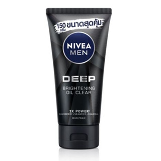 NIVEA นีเวีย เมน ดีพ ไบรท์เทนนิ่ง ออยเคลียร์ มัดโฟม150กรัม โฟมล้างหน้า NIVEA Men Deep Brightening oil clear Mud Foam150g