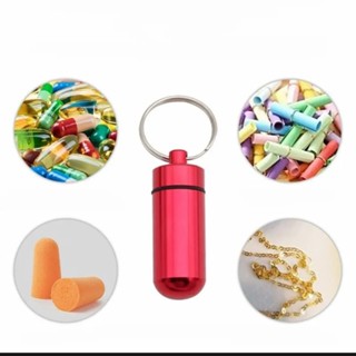 ⚫แคปซูลใส่ยาแบบพกพากันน้ำ ⚫Aid Pill Capsule Bottle KeychainContainer