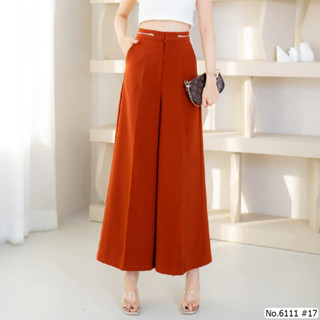 Maristar  6111 กางเกงขาบาน | Culottes ดีไซน์ซิปขอบเอว เนื้อผ้า Polyester ใส่สบาย ทิ้งตัว ไม่ร้อน ไม่ยับง่าย