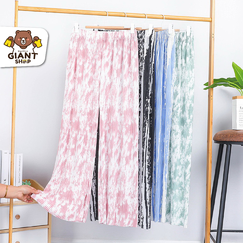 GIANTSHOP กางเกงมัดย้อม ขายาว สีพาสเทล สวมใส่สบาย (D-403)