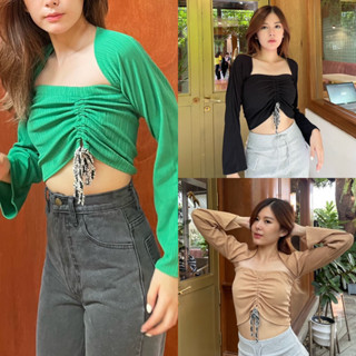 Tie tube top (set) 3 colors (black,caramel,green)