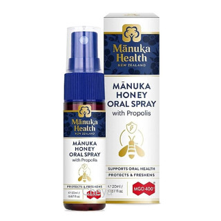 สเปรย์บรรเทาอาการไอ เจ็บคอ Mauka Honey &amp; Propolis Oral Spray MGO400+ (20ml)