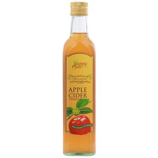 Happy Mate Raw Organic Apple Cider Vinegar แฮปปี้ เมท แอปเปิ้ล ไซเดอร์ เวนิกา 500ml.