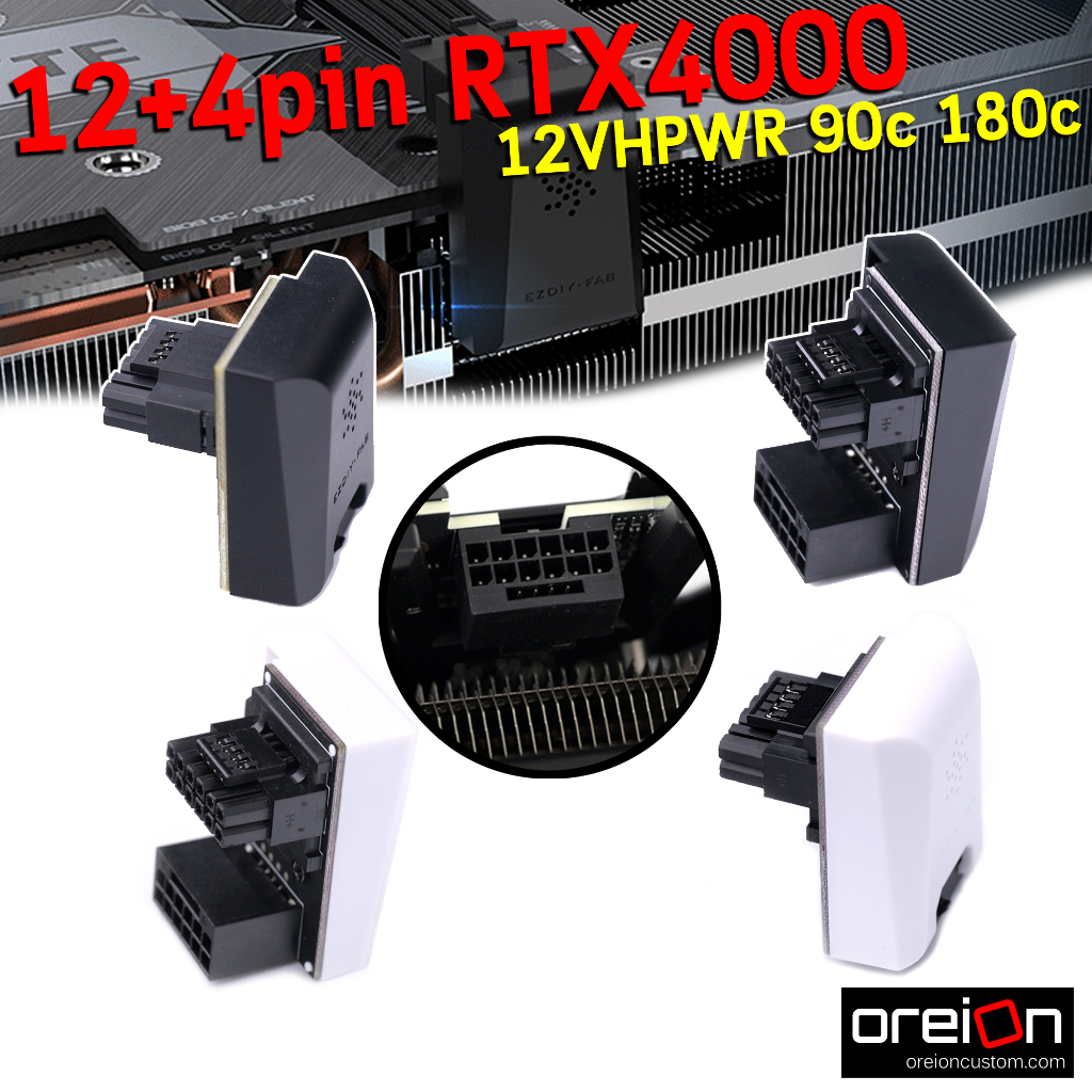 ตัวแปลง pin การ์ดจอ PCI-E 5.0 ATX 3.0 16Pin 12+4pin 12vhpwr Turning Adapter 180c 90c [ประกัน 1ปี]