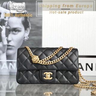 👜ชาแนล CHANEL 23S Lambskin chain flip bag สุภาพสตรี กระเป๋าสะพายไหล่