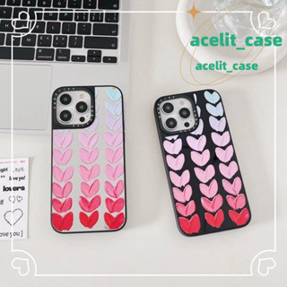 ❤️ส่งของขวัญ❤️ เคสไอโฟน 11 12 13 14 Pro Max รูปหัวใจ สไตล์คู่รัก ความนิยม แฟชั่น พื้นผิวกระจก Case for iPhone สไตล์วรรณศ