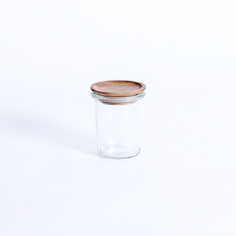 WECK - MINI MOLD JAR 160 ML W/WSขวดแก้วพร้อมฝาไม้ (WE-760WL/S)