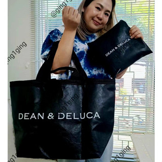 (ส่งฟรีEMS พร้อมส่งในไทย) มาใหม่ DEAN&amp;DELUCA กระเป๋าเดินทางไนล่อน พับเก็บได้ น้ำหนักเบามาก สีดำเข้ม หนา กันน้ำ (ของแท้)