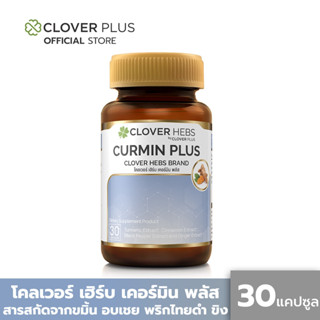 Clover Hebs By Clover Plus โคลเวอร์เฮิร์บ อาหารเสริมสมุนไพร สารสกัดจากขมิ้น อบเชย พริกไทยดำ ขิง ช่วยดูแลสุขภาพ(30แคปซูล)