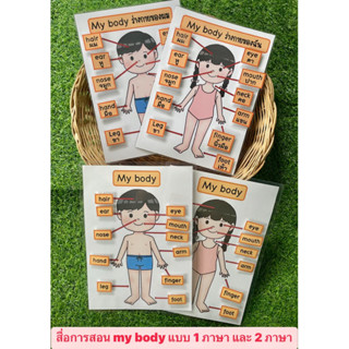 สื่อการสอน My body จับคู่คำศัพท์ร่างกายภาษาอังกฤษ(กรุณาสั่ง2ชิ้นขึ้นไปค่ะ🥰)