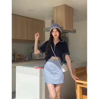 RORA POLO TOP • เสื้อโปโลดีเทลซิปหน้า