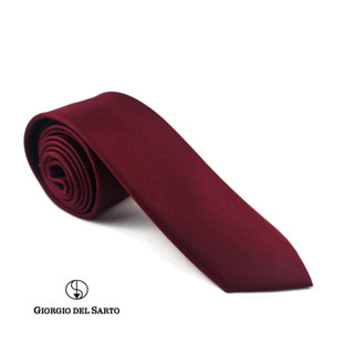 Giorgio Del Sarto Silk Necktie 6.5 cm Red with Fabric Texture เนคไทผ้าไหมลายพื้นแดงมีเท็กเจอร์