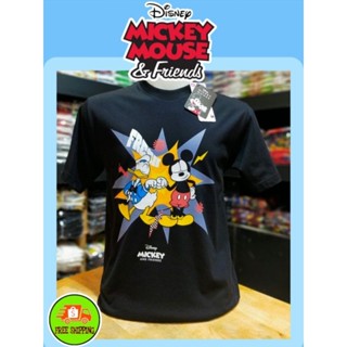 เสื้อDisney ลาย Donald Duck&amp;Mickey Mouse สีดำ (MK-035)