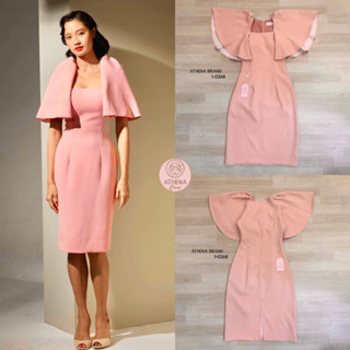 ราคาถูกที่สุด!! Athena (อธีน่า) Brand 1-0268 Dress เดรสคอเหลี่ยมดีไซน์แขนระบาย