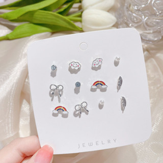 327-goodgift_station-Rainbow Cloud earrings set S925 silver needle ต่างหูเซ็ต ทุกแบบเป็นก้านเงิน 92.5