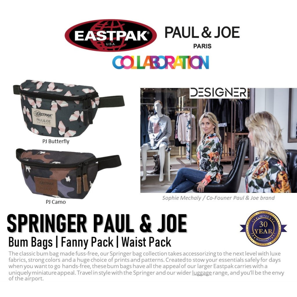 Eastpak x PAUL & JOE Springer Bum Bags | Fanny Pack | Waist Pack กระเป๋าคาดอก คาดเอว PJ Collection (EK0745)
