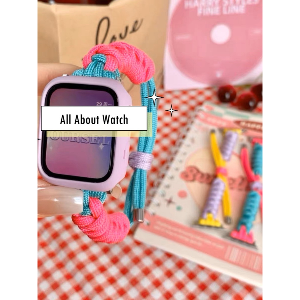 พร้อมส่ง สายเชือกถัก สีสดใส ใช้งานได้กับ Smart Watch 8 7 6 5 4 3 2 1  Se Ultra และ รุ่น Ultra 8 Pro 