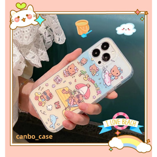 🎁ส่งของขวัญ🎁เคสไอโฟน สำหรับ 11 14 for iPhone Case 13 12 Pro Max ตลก น่าสนใจ ชายหาด แมว กันกระแทก เคสนิ่ม เคสโทรศัพท์