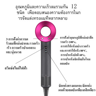 พร้อมส่งจากไทย Hair Dryer HD08  ไดร์เป่าผม  สีชมพู