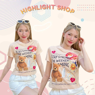 C71 เสื้อยืดทรงBabytee สกรีนลาย 🍪Cookies Bear🐻 🍑พร้อมส่ง🍑