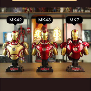 Iron Man MARK XLIII XLII VII MK 43 MK 42 MK 7 Bust ครึ่งตัว 1/4 Scale With LED Light PVC Figure 23 cm