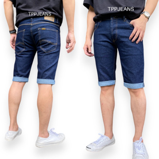 JEANSEXPRESS Classic Shorts Mens กางเกงยีนส์ขาสั้นสามส่วนชาย สีดาร์คบลู ผ้ายืด ใส่สบาย ทรงสลิม เป้ากระดุม Size 28-38