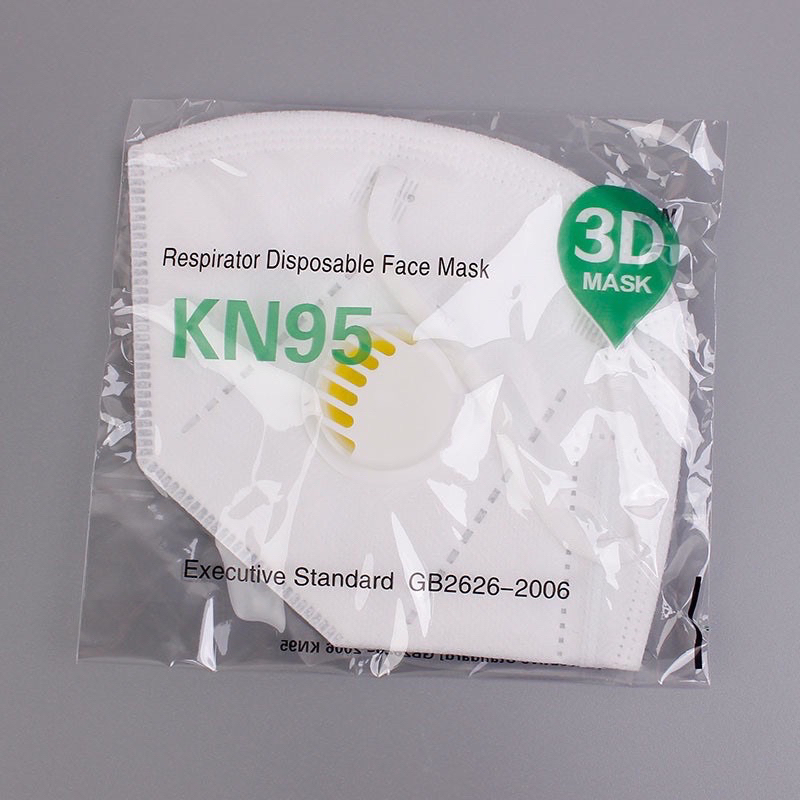 หน้ากากอนามัย หน้ากากกันฝุ่น แมส 5D KN95 N95 มีวาล์ว กรองฝุ่นละออง หน้ากากป้องกันฝุ่น PM2.5 ได้ สีขาว