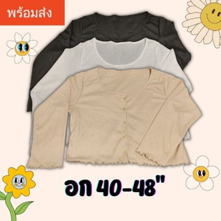 พร้อมส่ง!! SISSY.CURVE เสื้อครอปแขนยาวสาวอวบ