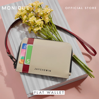 JAYCHEWIN Flat Wallet กระเป๋าสตางค์ Flat แบบซองซิป หนังวัวแท้