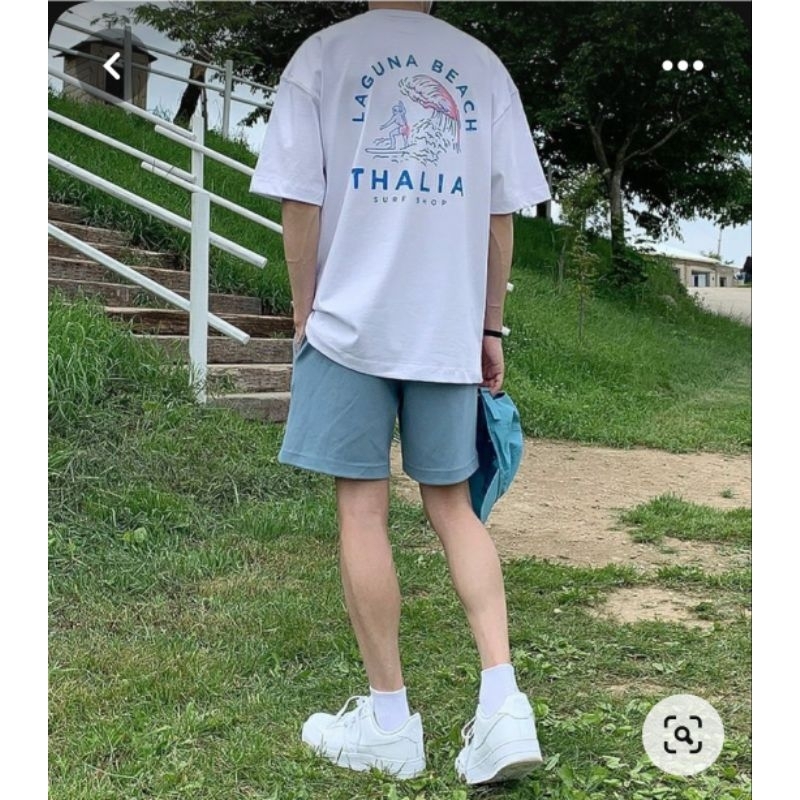 Happier than ever/เสื้อยืดโอเวอร์ไซส์สกรีนลายlaguna_beach/สีขาว - รูปที่ 2