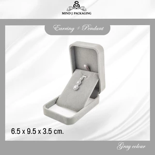กล่องกำมะหยี่ Premium Jewelry Box สีเทา กล่องใส่เครื่องประดับ