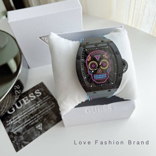 👑OriginaI 100%👑  นาฬิกาข้อมือ GUESS Black Case Black Silicone Watch  Style:GW0506G1 Black