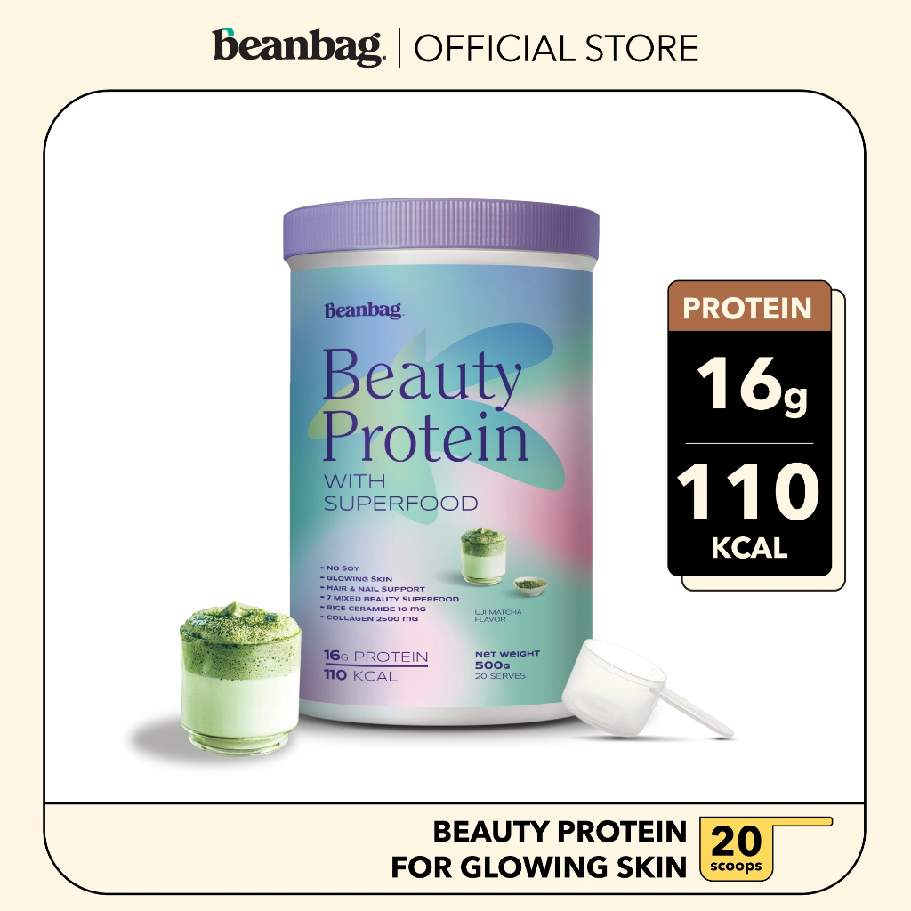 Beanbag Beauty Protein with Superfood รส Uji Matcha 500g.