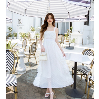 BONIGA:Maxi Dress แม็กซี่เดรสตัวยาวสายเดี่ยวสุดน่ารัก(*รบกวนเช็คสต๊อกก่อนกดสั่งซื้อ)