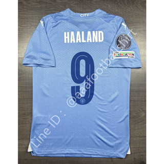 เสื้อฟุตบอล เกรด player แมนซิตี้ Home เหย้า 2023/24 อาร์ม UCL เบอร์ชื่อ 9 HAALAND