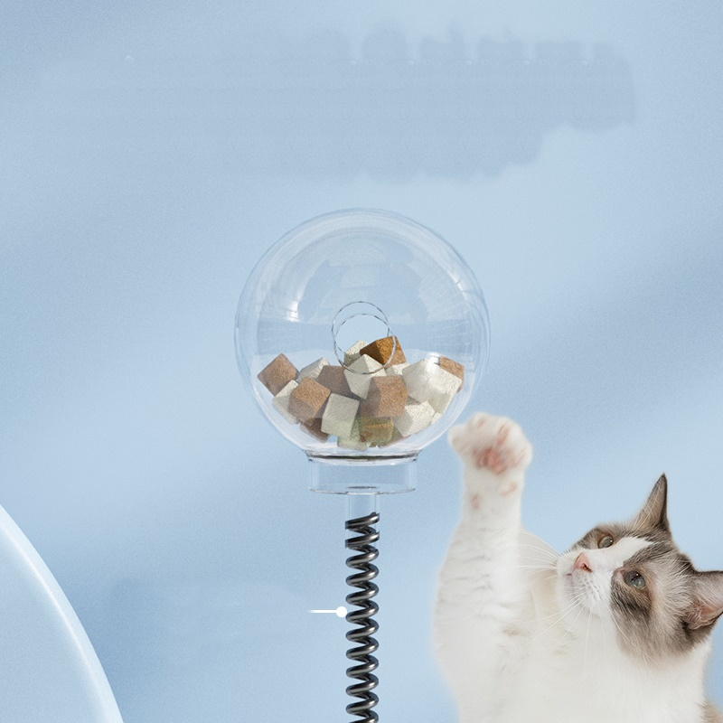 Thai.th ของเล่นแมว สปริงล่อแมว  ลูกบอลอาหาร  ของเล่นพร้อมที่ใส่อาหาร ช่องใส่อาหารอุปกรณ์ใส่อาหาร YC019
