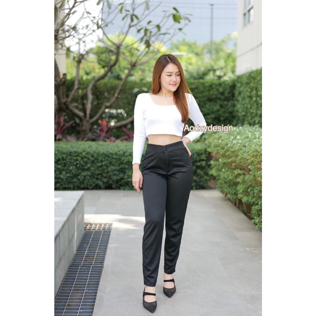 กางเกงขายาวใส่ทำงาน  ใส่เที่ยวได้ ซิปหน้า ซิปจริง กระดุมจริง รุ่น Y - รูปที่ 6