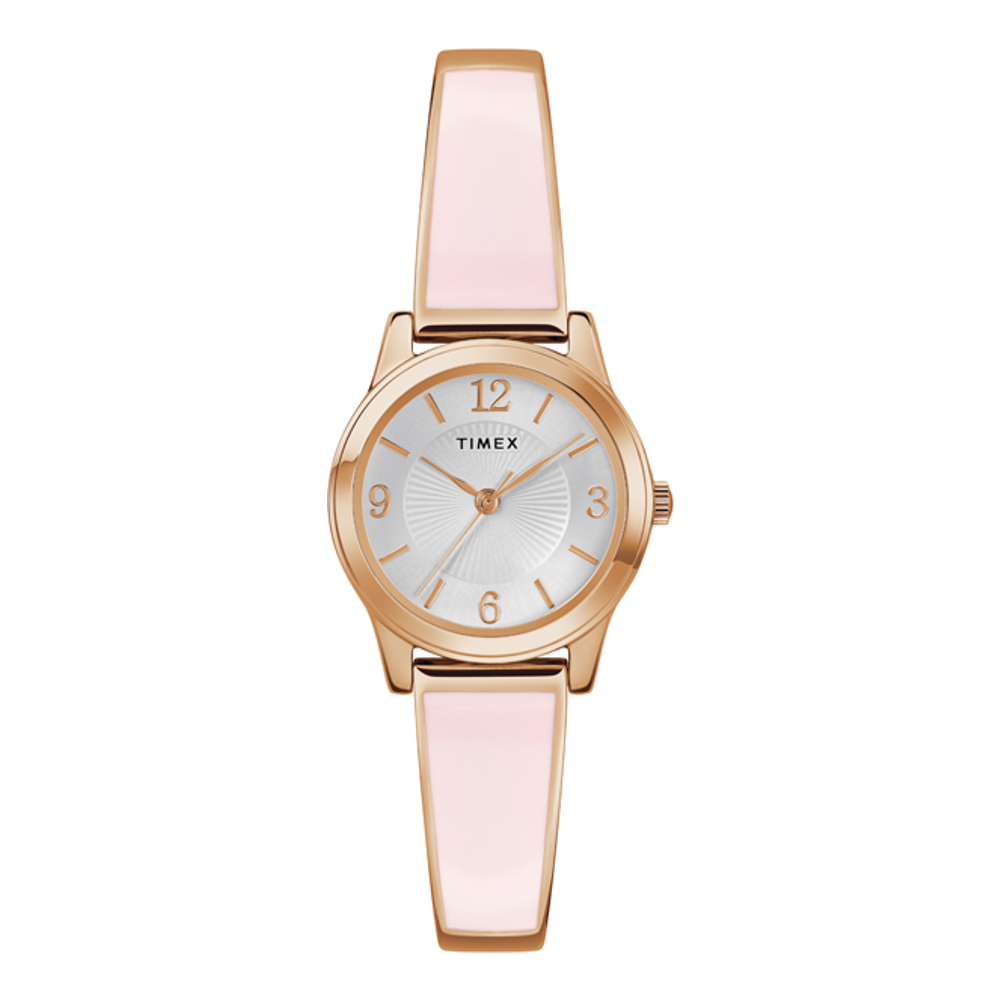 Timex TW2R98400 Fashion Stretch Bangles นาฬิกาข้อมือผู้หญิง สายสแตนเลส Rose Gold-Tone หน้าปัด 25 มม.