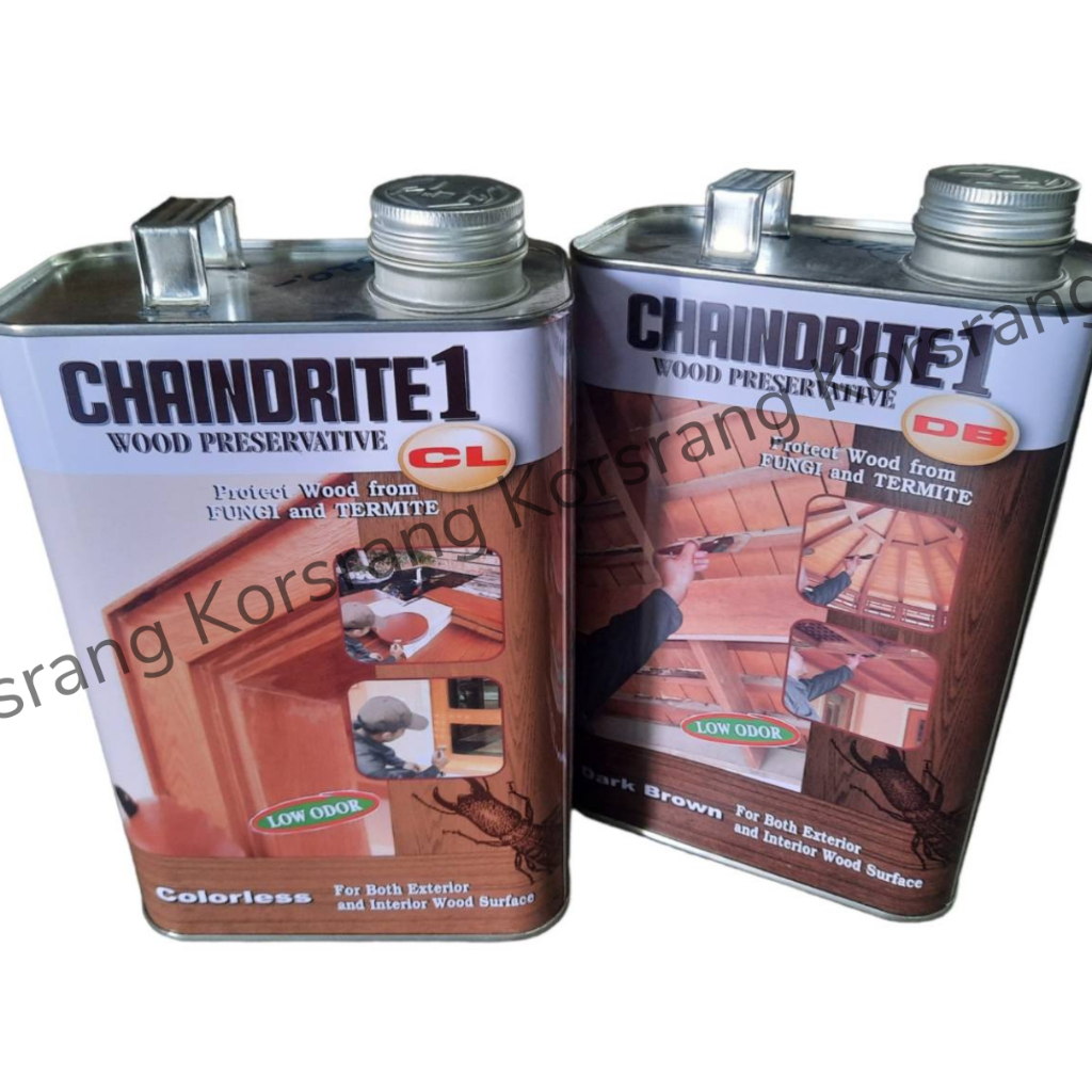 Chaindrite เชนไดร้ท์ 1 รักษาเนื้อไม้ ขนาด 1.8 ลิตร (1/4 GL.) เชนไดร้ท์ทาไม้ ป้องกันปลวก มอดและเชื้อร