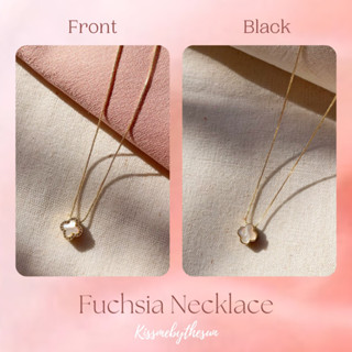 Kissmebythesun - Fuchsia Necklace | สร้อยคอจี้ดอกไม้ 2 in 1 ใส่ได้ 2 ด้าน ชุบทองคำขาว 14k