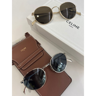 แว่นกันแดด Celine Metal Frame 06 CL40100U มาพร้อมกระเป๋าหนังสีน้ำตาล ของแท้รับประกัน1ปี