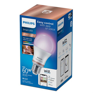 PHILIPS ฟิลิปส์ หลอดไฟเปลี่ยนสี Wiz 60W A60 E27 หลอดสี