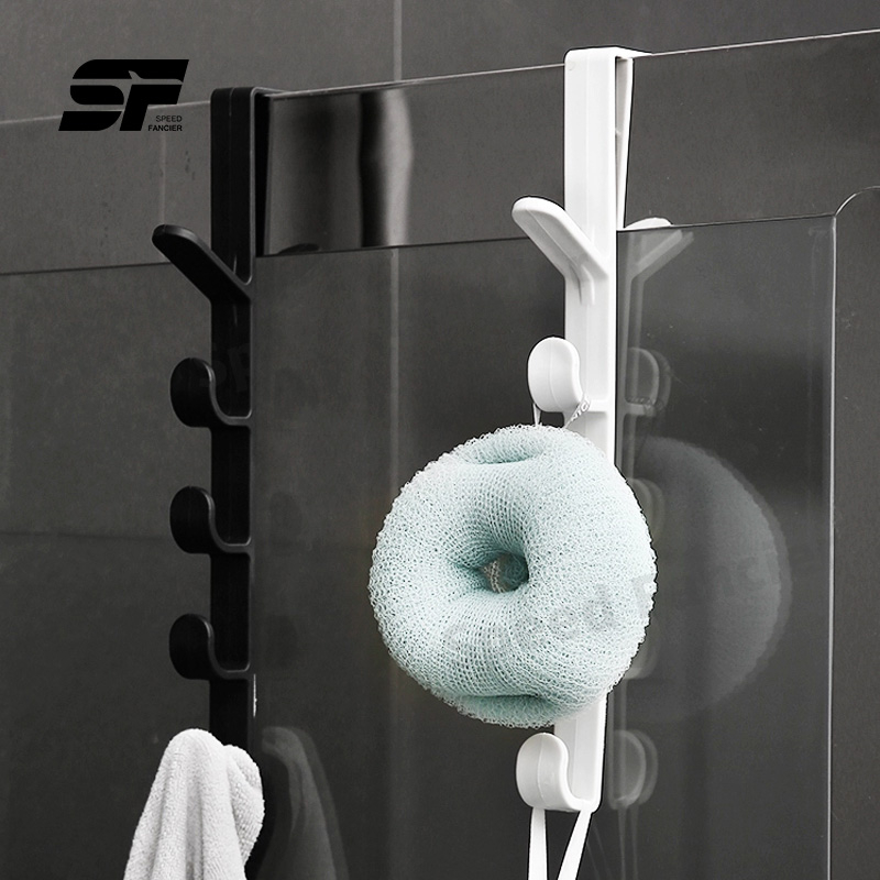 ที่แขวนอเนกประสงค์ 5ตะขอ แขวนของกับขอบประตู ตะขอแขวนประตู ไม่ต้องเจาะ 2สี