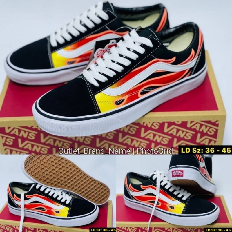 รองเท้า Vans Old Skool ลายไฟ ชาย หญิง สินค้าใหม่มือ 1 ( พร้อมส่ง ของแท้💯 )