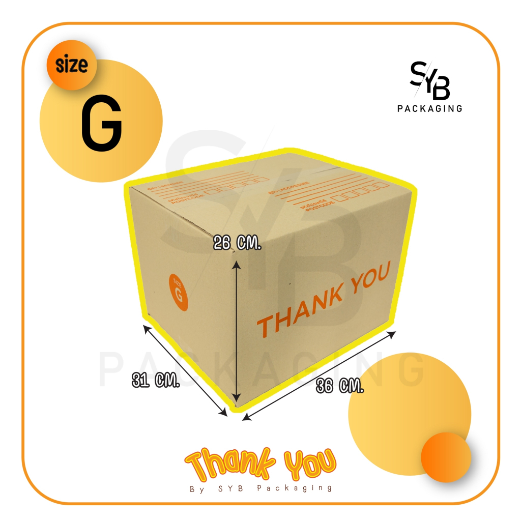 กล่องพัสดุ Thank You กล่อง Thank You เบอร์ G แพ็ค 5-20 ใบ